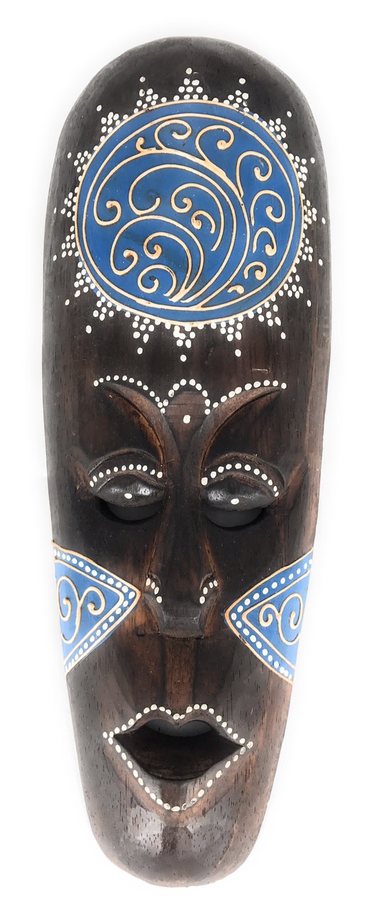Tribal Tiki Mask 12" Blue - Tattoo Primitive Art | #wib370230b Tribal Tiki Mask 12" Blue - Tattoo Primitive Art | #wib370230b